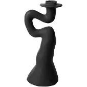 Present Time - Candleholder Organic Swirl large polyresin black Zwart