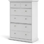 Ebuy24 Venedig kommode 6 lades wit.