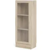 Hioshop Base wandkast 1 glazen deur eiken structuur .