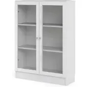 Hioshop Base wandkast 2 glazen deuren wit.