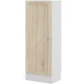 Hioshop Base wandkast 1 deur wit, eiken structuur decor.
