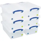 Really Useful Box opbergdoos 5,5 l, nestbaar, transparant 6 stuks