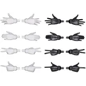 Bandai 30MS Option Hand Parts - White / Black