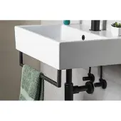 Sapho Hang handdoekhouder voor wastafel mat zwart 66cm