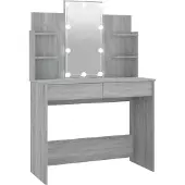 vidaXL Kaptafel met LED-verlichting 96x40x142 cm grijs sonoma eiken