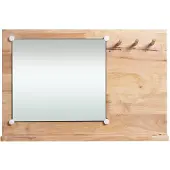 Furniteam Wandplank met spiegel Claudia | hout naturel 60x40x7 cm wandkapstokken | NADUVI
