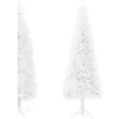 vidaXL Kunstkerstboom half met standaard smal 150 cm wit