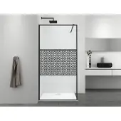 Badstuber Femm douchewand met privacyband 115x195cm zwart
