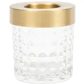 Rivièra Maison | Waxinelichthouder Flariton glas transparant 8x8x9.5 cm waxinelichthouders | NADUVI