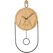 Karlsson Wandklok Swing met pendulum | KARLSSON hout naturel 20x46x4 cm wandklokken | NADUVI