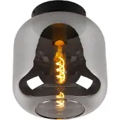 Lucide Plafondlamp Joanet, dimbaar, alu / grijs / zink, Woon-/ Eetkamer, Glas, plafondlamp