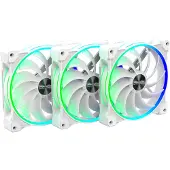 Alpenföhn Wing Boost 3 PC-ventilator Wit (b x h x d) 140 x 140 x 25 mm Incl. LED-verlichting, Incl. afstandsbediening