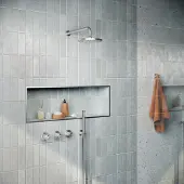 Hotbath Archie IBS33 Inbouw Doucheset RVS 316 - RVS Geborsteld - Staaf Handdouche - 20cm Hoofddouche (1,5cm) - Wandarm - RVS 316 - Kranen, - Kranen, Douchekranen, Douchesets, Inbouw douchesets