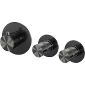 Brauer Inbouwthermostaat gunmetal edition en 2 stopkranen met in- en afbouwdelen geborsteld gunmetal