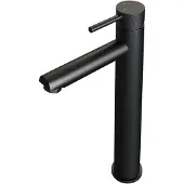 Brauer Wastafelmengkraan Black Carving Coldstart Opbouw Hoog Ronde Hendel Mat Zwart