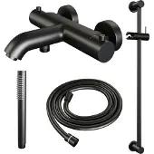 Brauer Black Edition thermostatische badkraan mat zwart set 1