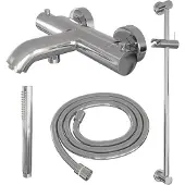 Brauer Opbouwset Bad- en Douchekraan Chrome Edition Thermostatisch Met Glijstang Chroom