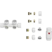 Riko Set thermostatisch onderblok haaks links/rechts glans wit