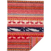 Klippan Yllefabrik wiegdeken eco wol Sarek multi colour rood