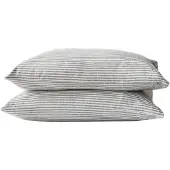 Tell Me More Stonewashed linnen kussensloop 50x60 cm 2-pack Grey-white