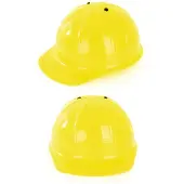 Partyxplosion Plastic werkhelm geel (Geel)
