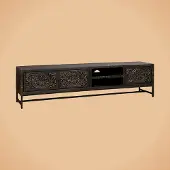 Tower Living Casina TV stand 3 drs. 200x40x50 (Zwart, 200x50x40cm)