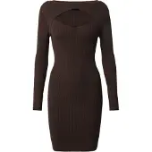 Urban Classics Gebreide jurk chocoladebruin