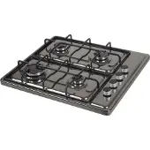 Wiggo WH-G604F(T) - Vrijstaande gaskookplaat - 4 kookzones - Titanium