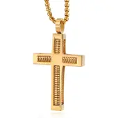 Mendes Schakelketting Heren Venetiaans met Goudkleurig Kruis Kettinghanger
