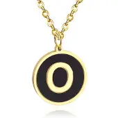Cilla Jewels Goudkleurige Dames Schakelketting met Zwarte Kettinghanger Letter O