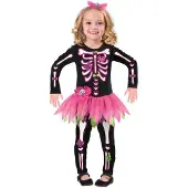 Amscan kinderkostuum Skelet meisjes polyester jaar