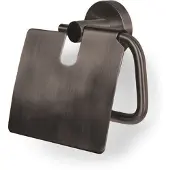 BLUE LABEL Vida Toiletrolhouder Met Klep - Geborsteld Gunmetal PVD - Messing - Accessoires, Toilet accessoires, Toiletrolhouders - 8711802073940