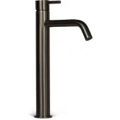 BLUE LABEL Brondby Wastafelkraan Highriser - Geborsteld Gunmetal PVD - Zonder Waste - Messing - Kranen, Wastafelkranen, Opbouw Wastafelkranen
