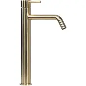 BLUE LABEL Brondby Wastafelkraan Highriser - Geborsteld Goud PVD - Zonder Waste - Messing - Kranen, Wastafelkranen, Opbouw Wastafelkranen