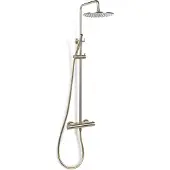 BLUE LABEL Brondby Stortdoucheset - Geborsteld Goud PVD - Messing - Kranen, Douchekranen, Douchesets, Opbouw Douchesets, Stortdouches - 8711802074602 - Kranen, Douchekranen, Douchesets, Opbouw
