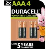 Duracell 2x Rechargeable AAA 900mAh batterijen - 4 stuks