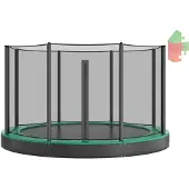 Akrobat Trampoline Orbit Flat to the ground - 244 cm - Rond - Groen - met Veiligheidsnet