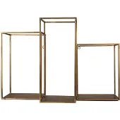 Clayre & Eef Wandrek 65x19x44 cm Goudkleurig Ijzer Muurrek Goudkleurig Muurrek