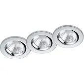 TRIO 3x Led inbouwspot | Rond | Pamir | Chroom | Dimbaar | Ø 72mm | 5.5W