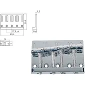 Boston BB-204-C Chroom Brug-Staartstuk voor Jocker/Puncher Bass