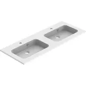 Allibert Dubbele Wastafel Style - Polybeton - Rechthoekig - Mat Wit - 120,5cm