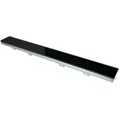 SanitairZone Aloni Glasrooster Voor RVS Douchegoot Flens Met Uitneembaar Sifon 70cm Zwart