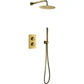 Aloni Inbouw regendouche set | bws colorato | met handdouche | wanduitloop | geborsteld goud