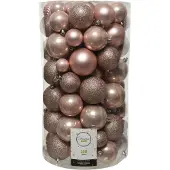 Décoris Kerstballen koker a 100 kunststof roze roze Kunststof Kerstbal