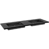 Forzalaqua Wastafel nova doppio gezoet 160.5x51.5x9.5 cm graniet 2 kraangaten