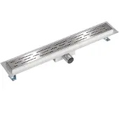 Alvoro Evo Douchegoot Met Sleufrooster - 100cm - Geborsteld RVS - Douche - 5404024100060