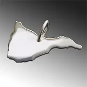 MOOYE ® - Collectie Zilveren Landkaart Tenerife ketting hanger