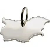MOOYE ® - Collectie Zilveren Landkaart Bulgarije ketting hanger