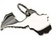MOOYE ® - Collectie Zilveren Landkaart Letland ketting hanger