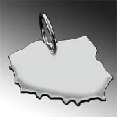 MOOYE ® - Collectie Zilveren Landkaart Polen ketting hanger